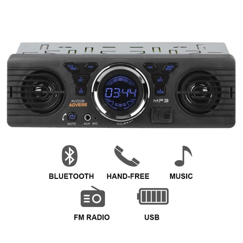 Classic Bluetooth Car Stereo, FM Radio Receiver, Hands-Free Calling,  Built-in Microphone, USB/SD/AUX Port, Support MP3/WMA/WAV, Dual Knob Audio  Car