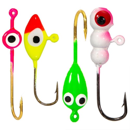 Steel Winter Colored Ice Fishing Hooks Strong Penetration Barbed