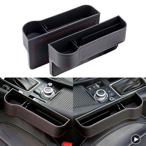 1pc Pu Leather Car Seat Gap Organizer Phone Holder Multifunction Auto  Console Side Storage Box With Cup Holder