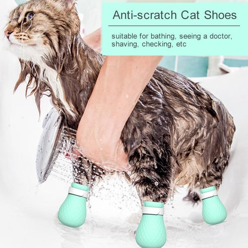 4Pcs Anti-Slip Dog Socks with Adjustable Straps Waterproof Paw