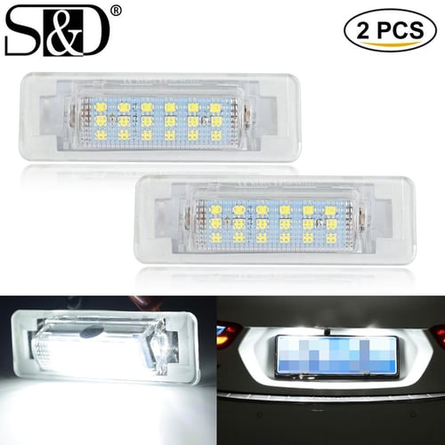 2Pcs For Volvo C30 2008 2009 2010 2011 2012 2013 High Brightness White LED  License Plate Light Number Plate Lamp