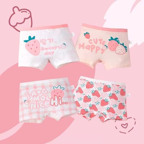 4pcs Comfortable Cotton Underwear for Girls Over 8 Years Old