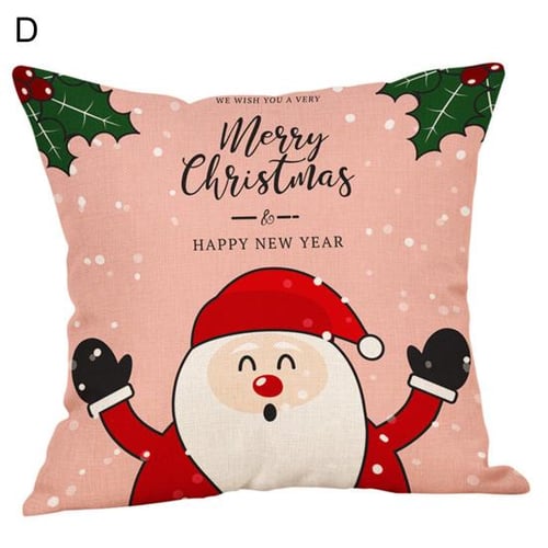 Christmas Pillowcase Comfortable Dust-proof Square Useful Couch