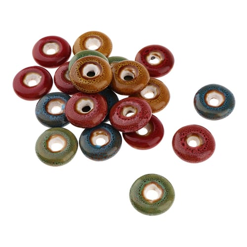 100 Pieces Vintage Colors 6mm Loose Ceramic Beads Charms for Jewelry Making  7#