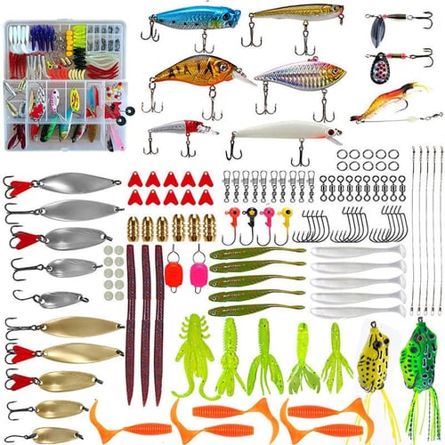 Portable Fishing Lures Kit Fake Bait Frog Minnow Soft Bait Hook Set With  Fishing Tackle Box For - buy Portable Fishing Lures Kit Fake Bait Frog  Minnow