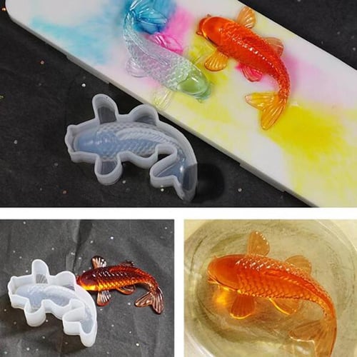 Lucky Carp Fish Shapes Silicone Resin Mold Jewelry Fishtail Uv