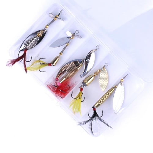 5PCS Fishing Lures, Spinnerbait Set, Treble Hooks Hand Spinne with fishing  box, Crankbaits Fly Fishing Tackle - buy 5PCS Fishing Lures, Spinnerbait  Set, Treble Hooks Hand Spinne with fishing box, Crankbaits Fly
