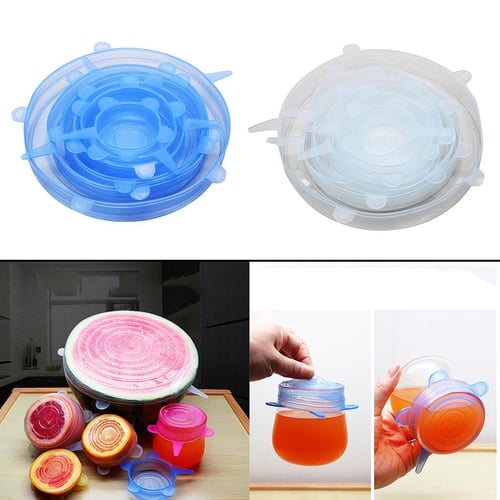 Silicone Fresh Cover Stretch Pot Lids Cooking Suction Universal Bowl Wraps  Lid Set - China Silicone Fresh Cover and Silicone Bowl Wraps price