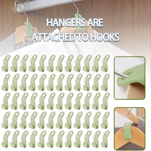 100 Pieces Clothes Hanger Connector Hooks, Hanger Extension Clips, Clothes  Connecting Hanger Clip, For Clothes Coat Wardrobe Closet