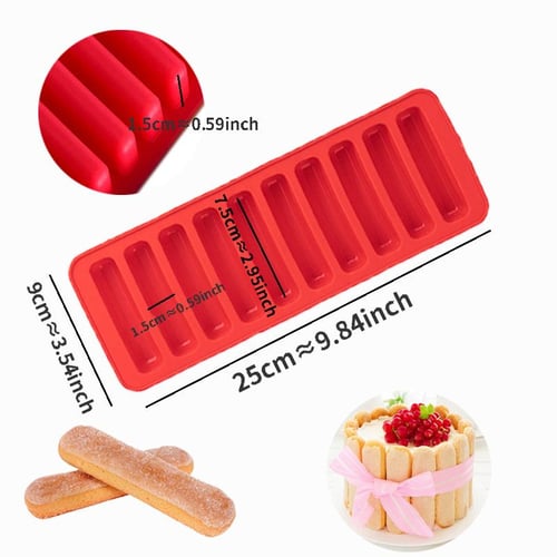 10 Grids Stick Shape Ice Tray Non-Stick Easy Release Push Popsicle Out  Cylinder Silicone Ice Cube Tray Jelly Chocolate Mold