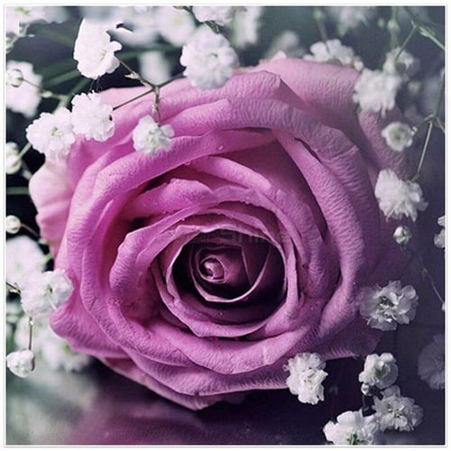 1pc Diamond Embroidery Rose Diamond Painting Flowers Picture Of Rhinestones  Diy Art Home Decor Gift 30x40cm/12x16inch Without Frame