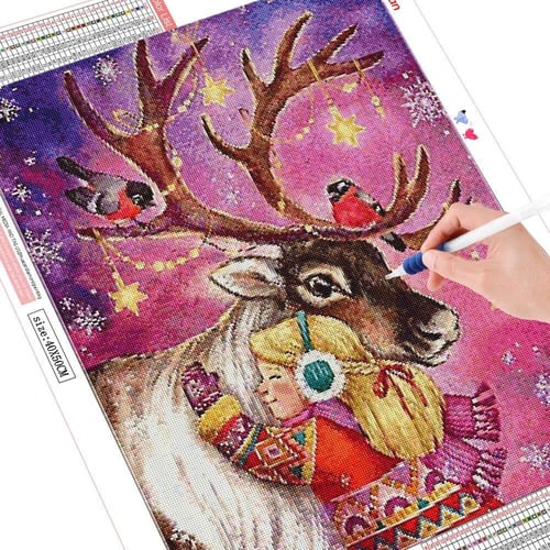 5D DIY Diamond Painting Animal deer 3D Embroidery Cros Home Decor Gif