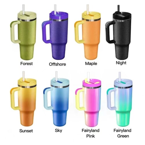 40oz Thermos Coffee Mug With Handle Straw Stainless Steel Coffee Termos Cup  In-Car Vacuum Flasks Portable Cafe Insulated Tumbler