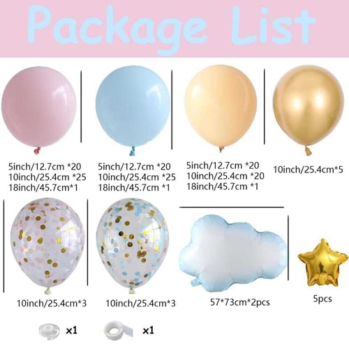 177pcs Macaron Baby Pink Blue Balloons Garland Arch Kit Gender