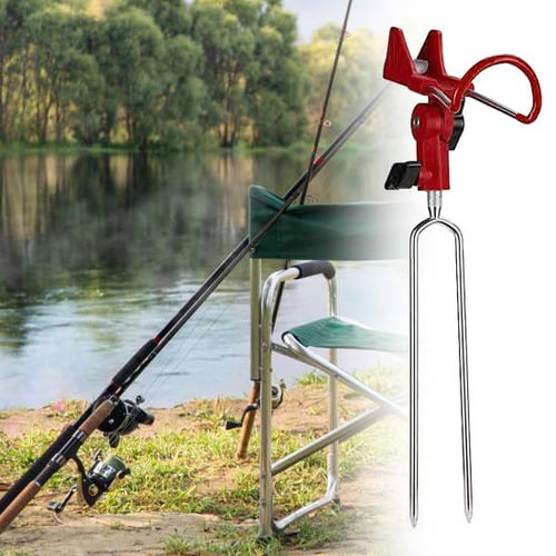 Universal Fishing Rod Rack Ground Inserted Dual Holder Rack Portable  Fishing Rod Stand