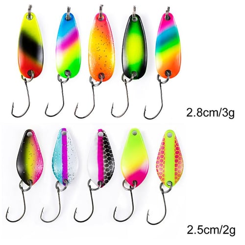 10pcs Fishing Lures 2g/3g Spoon Baits With Single Hook Bionic Fake