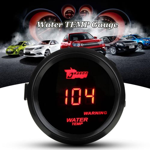  2 Inch 52mm Car Blue LED Digital Water Temperature Fahrenheit  Gauge Kit with Temp Sensor Black : Automotive