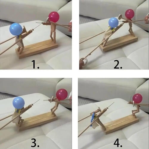 New Handmade Wooden Fencing Puppets - Balloon Bamboo Man Battle, Wooden  Bots Battle Game for 2 Players, Whack a Balloon Party Games - buy New  Handmade Wooden Fencing Puppets - Balloon Bamboo