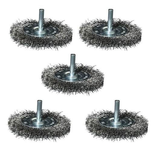 6pc Wire Wheel Cup Brush Set Coarse Crimped Carbon Steel Shank Drill  Attachments 