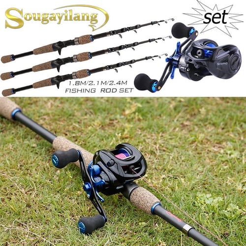 Casting Rod Reel Combos with 4 Section Carbon Casting Fishing Rods