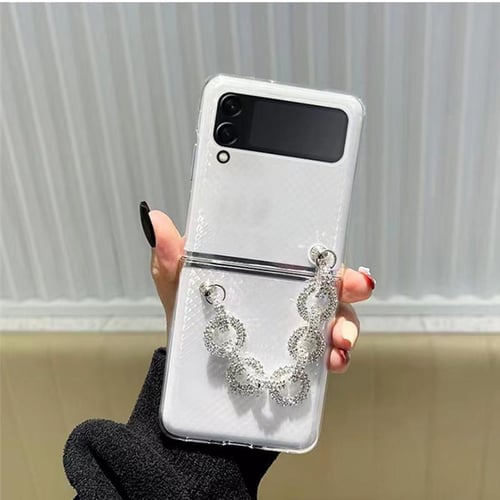 For Samsung Galaxy Z Flip 4 3 Case Glitter Dried Flower Folding