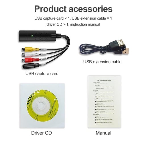 USB 2.0 Audio Video VHS VCR to DVD Converter Scart Capture Card Digital  Adapter