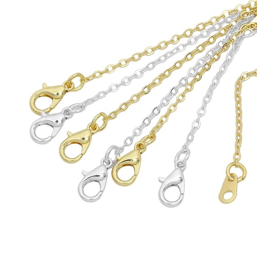 10pcs/lot Stainless Steel Extension End Chain DIY Bracelet Necklace Tail  Chain Lobster Clasp Extender Chains
