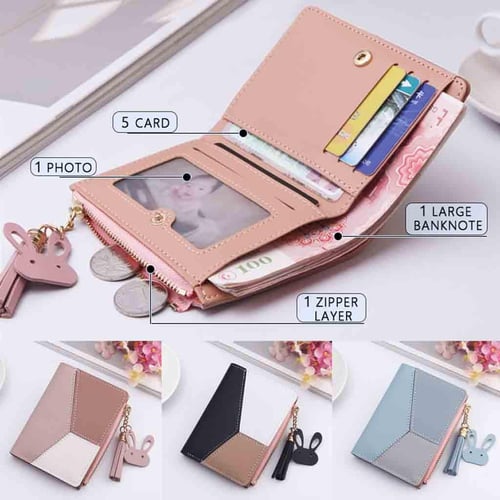 Women Small Wallet Ladies Mini Tassel Wallet Cute Girl Short Zipper Lovely  Pu Coin Purse Female Hand Wallet Purse