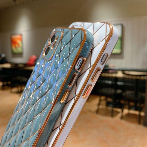 Gold Plating Geometric Case For iPhone 13 11 12 Pro Max XR SE2 7 8