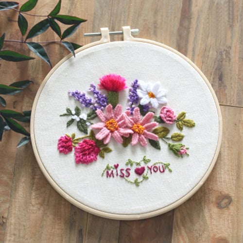Beginner Needlework Kits Embroidery Set Cross Stitch Series DIY Crafts 