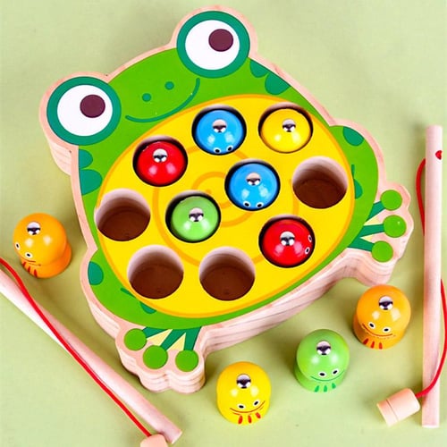 Magnetic Fishing Game Marine Life Cognition Color Number Wooden