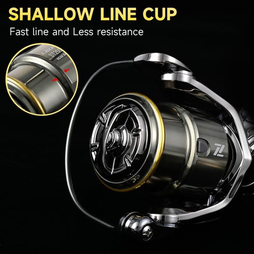 Spinning Fishing Reel Metal Sea Rod Fishing Line Reel with Rubber Handle  Knob for Left Right Hands