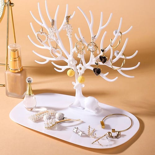Jewelry Rotating Ring Display Holder Organizer Necklace Keychain