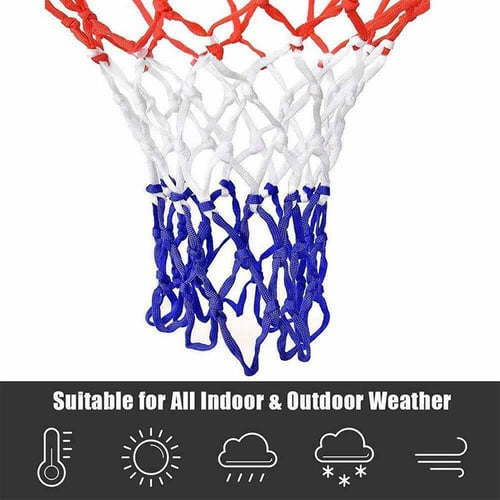 Sanung Basketball Net, Wear-Resistant Polyester Basketball Net Replacement  for Home Use, Fits Standard Size Basketball Hoop, Lightweight 12 Loops