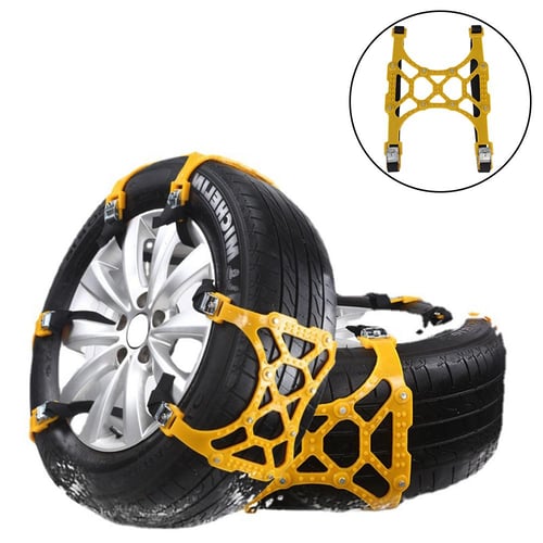 4PCS/Set Winter Car Snow Tire Anti-Skid Chains Belt Strap Adjustable  Universal Vehicle Auto Anti Slip Tyre Chains For Mud Snow