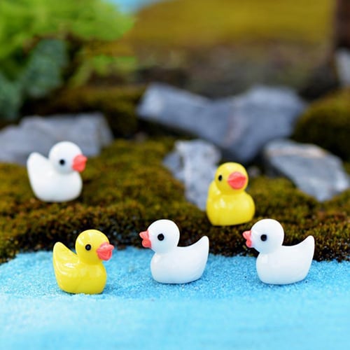 5pcs/10pcs Ducks Miniature Figurines, Mini Ducks Fairy Garden Accessories  For Bonsai Craft Decor, Micro Landscape, Fairy Garden Decor,home Decor