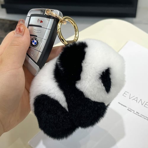 Rex Rabbit Fur Panda Keychain