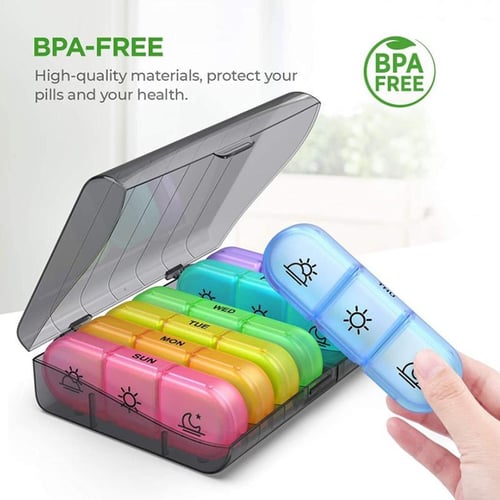 4 PC Pill Case 3 Removable Compartments Pill Box BPA-Free,Day Pill  Organizer/3 Times a Day/AM-PM Travel Pill Organizer for Pocket or Purse  Storage
