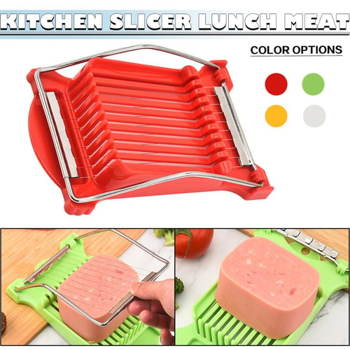 Spam Slicer, Boiled Egg Slicer Soft Cheese Slicer Luncheon Meat Slicer,  Stainless Steel Wires, Cuts 10 Slices (yellow)