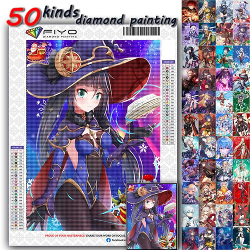 5D Diamond Painting Anime Cartoon Girl Full Drill Mosaic DIY Diamond  Embroidery Landscape Art Christmas Home Decor Gift 