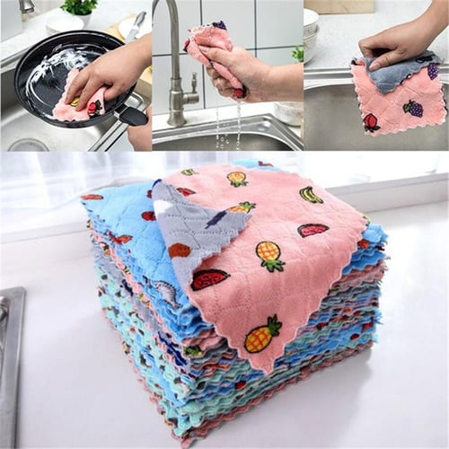 10pcs Super Absorbent Microfiber Kitchen Dish Cloth High