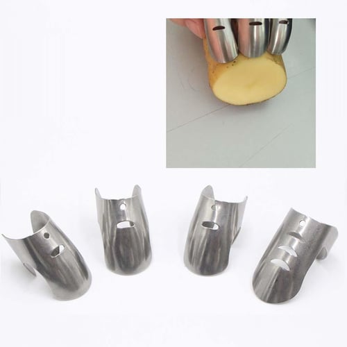 4PCS/Set Stainless Steel Finger Protector Cutting Vegetables