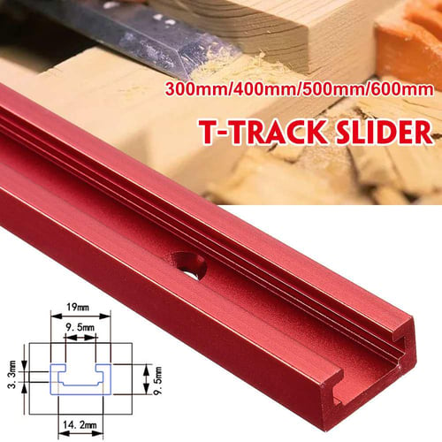 T-Track Rails Set Aluminium Alloy With Slider & Handle For Woodworking Tool  