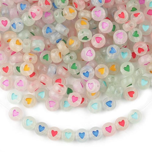 Cheap 40pcs 10mm DIY Beaded Material Acrylic English Letters Luminous Flat  Beads Square Loose Beads Glow In Dark