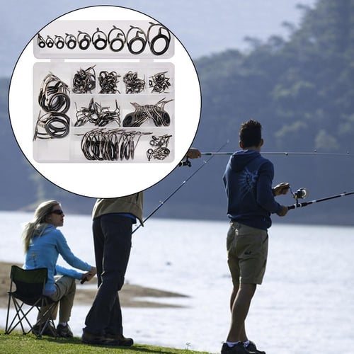40pcs 10 Sizes 0.18in to 1.18in Fishing Rod Ceramic Guide Rings