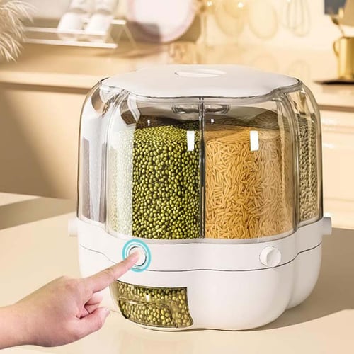 1pc Plastic Rice Barrel, Large Capacity Home Flour & Grain Storage  Canister, Airtight Rice Dispenser Box, Multipurpose Organizer