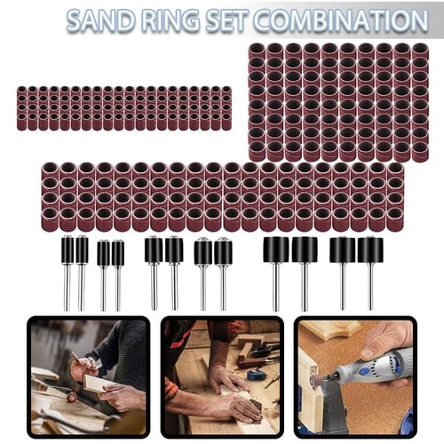 Sanding Drum Kit 80 Grit 252pcs with Sanding Band Mandrel For Dremel Rotary  Tool