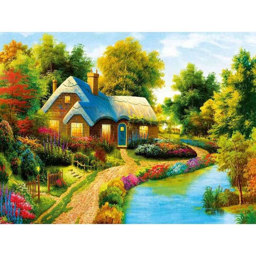 DIY Diamond Embroidery Landscape House Cross Stitch Mosaic Diamond