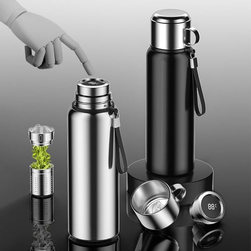 1pc Thermos Bottle with Straw 530ml 750ml Stainless Steel Thermal Cup Car  Insulated Flask Water Tumbler