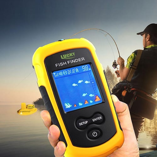 JIUJIU Rechargeable Wireless Fish Finder Echo Sounder Alarm